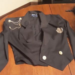 Vintage blazer with gold brass emblems